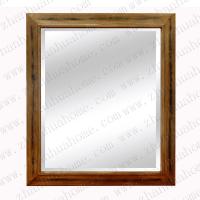 Living room decor framed wood mirror beveled